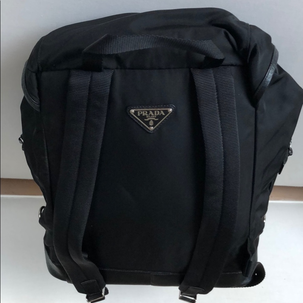 Prada V164 Unisex Nero Nylon / Leather Backpack - Picture 9 of 15